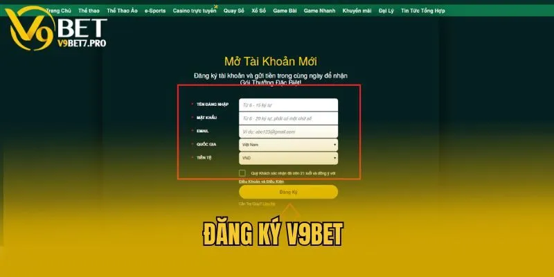 Hướng dẫn chi tiết cách thức quy trình đăng ký V9bet nhanh chóng nhất